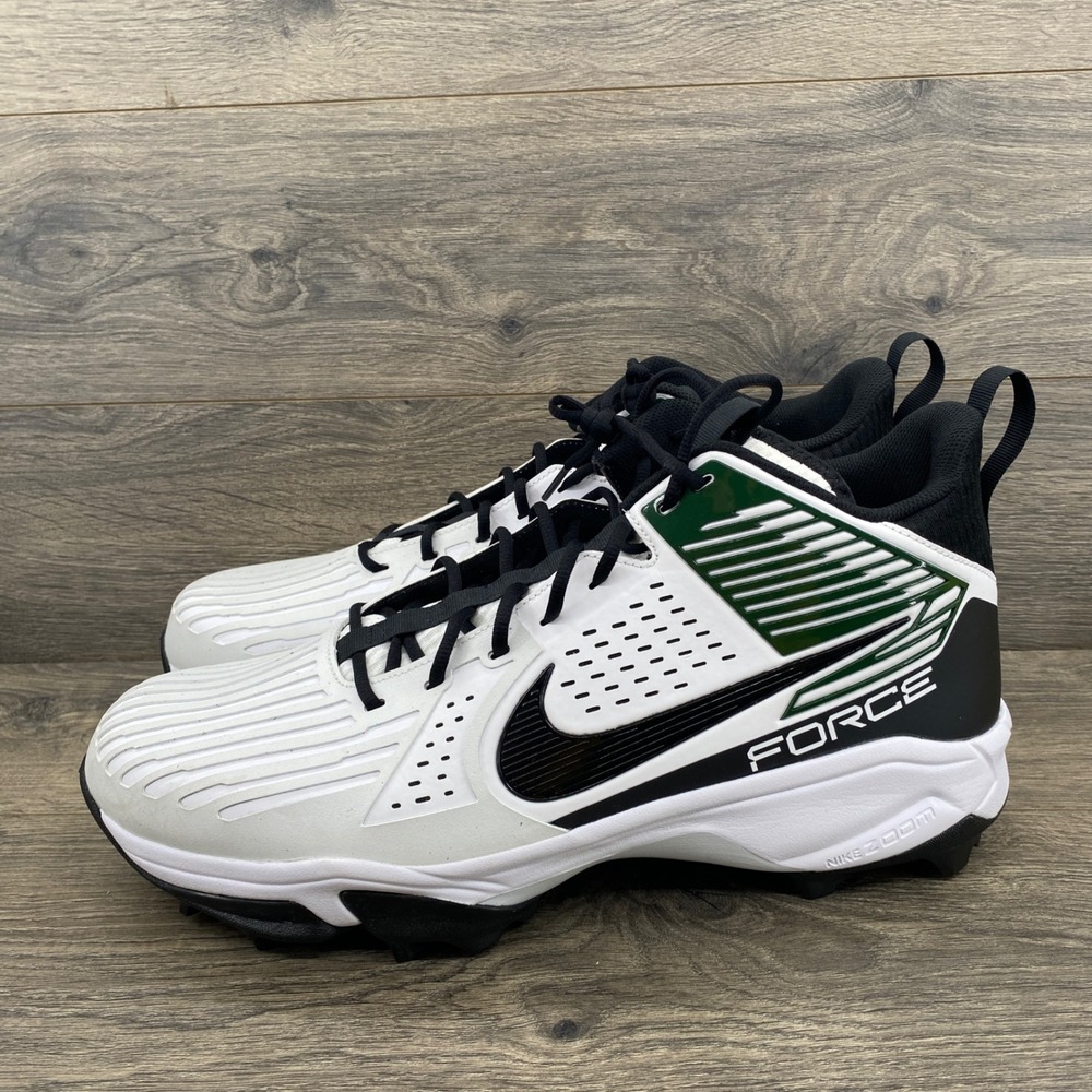 Nike Force Savage Pro Shark Football Cleats Mens 18 White Green FJ8163-107